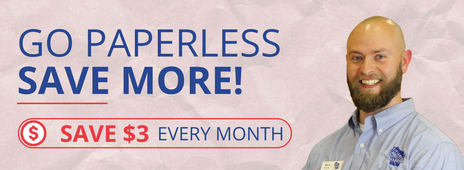 Paperless billing image for $3.00/month credit